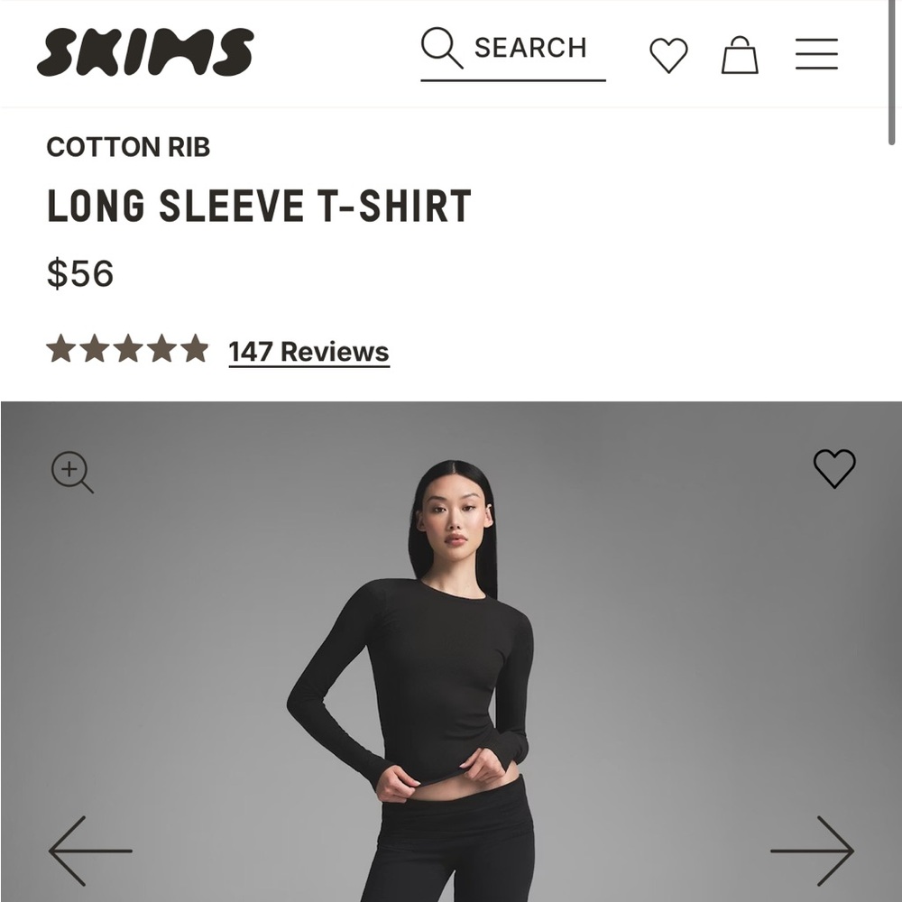 SKIMS cotton rib long sleeve t-shirt